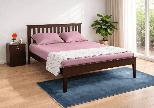 Solid Wood Double Bed and Mattress 6" Combo